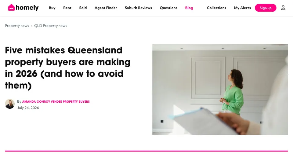 Homely article by Amanda Conroy: Five mistakes Queensland property buyers are making in 2026