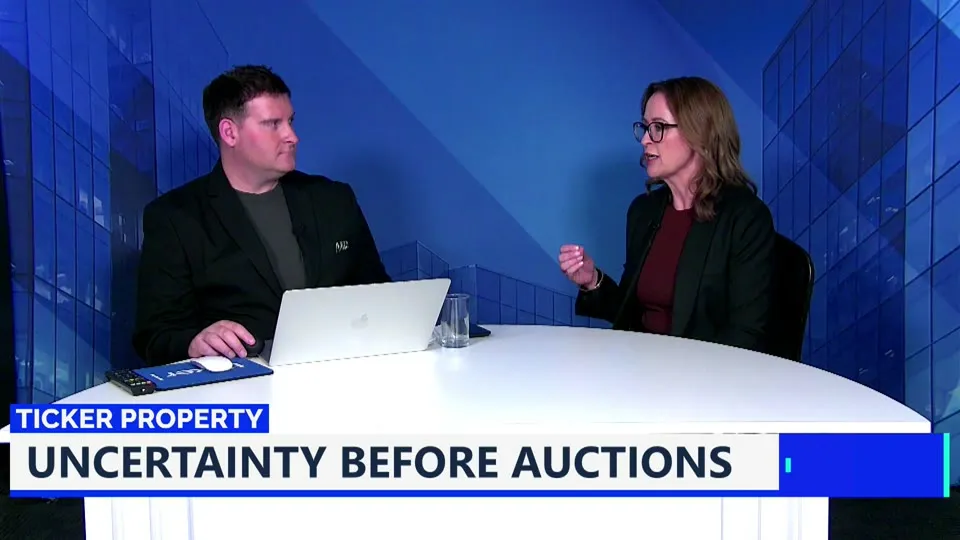 Amanda Conroy in the Ticker News studio, Ticker Property segment: Uncertainty before auctions